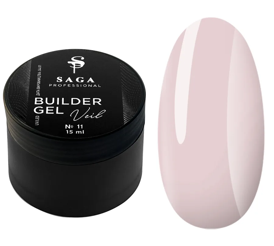 SAGA - Гель для нарощування Builder Gel Veil 15 мл №11