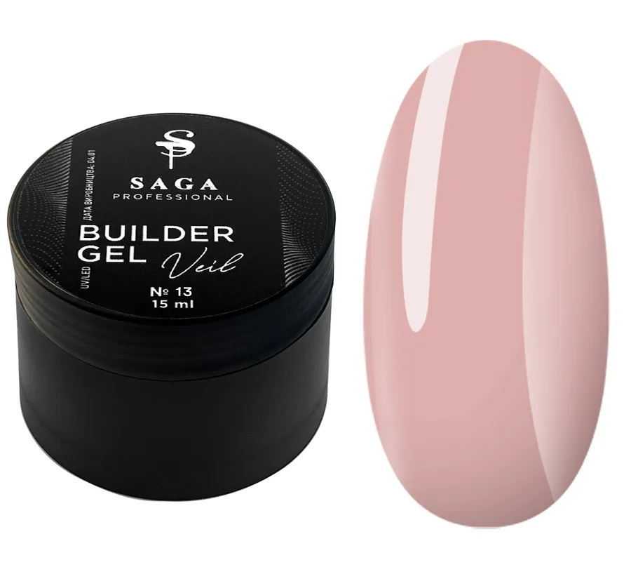 SAGA - Гель для нарощування Builder Gel Veil 15 мл №13