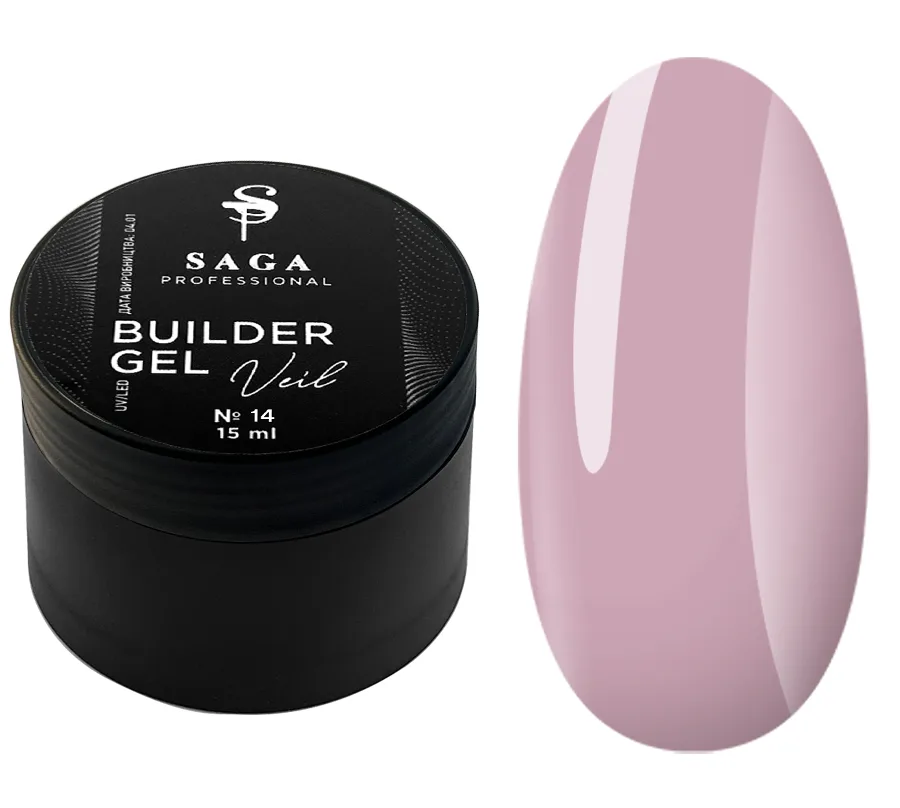 SAGA - Гель для нарощування Builder Gel Veil 15 мл №14