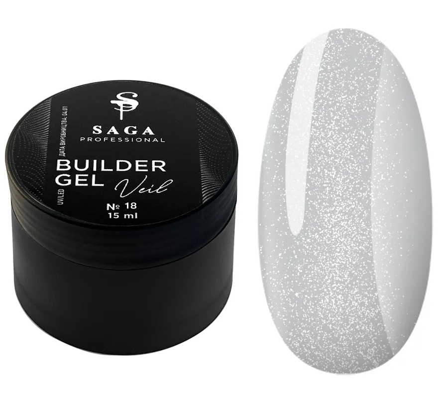 SAGA - Гель для нарощування Builder Gel Veil 15 мл №18