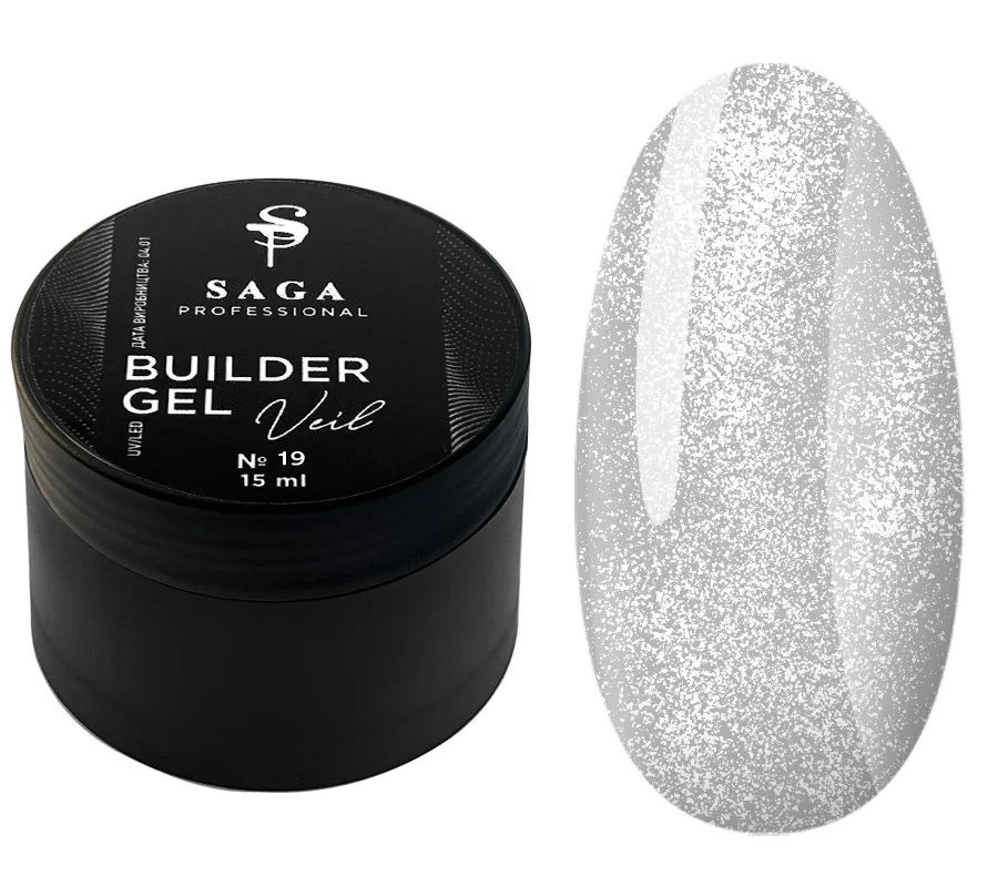 SAGA - Гель для нарощування Builder Gel Veil 15 мл №19