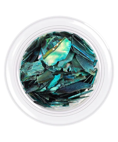 kodi - Shells style nail shell, shade pearlescent turquoise. No. 09, 3 g - קונכיות לציפורניים טורקיז פנינה - 09