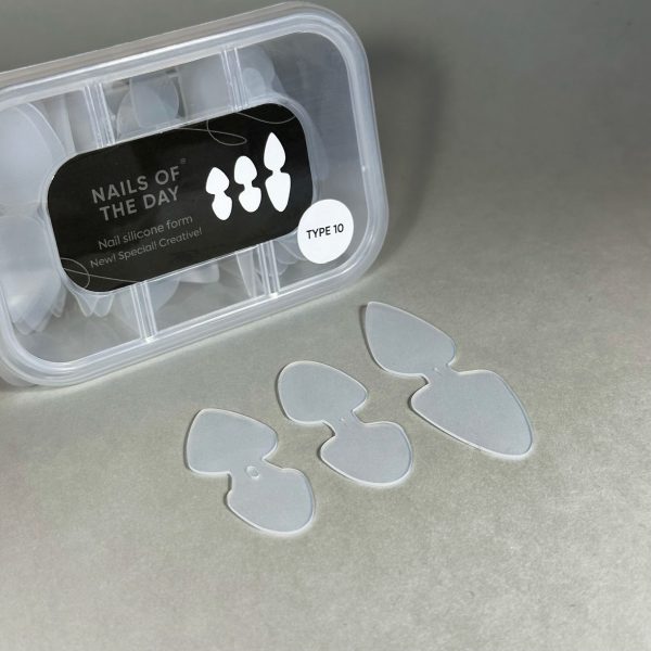 NAILSOFTHEDAY - Nail Silicone Double mold, 2 in 1 36pcs/bag (Type 10) — силіконові молди/трафарети для верхніх форм, 36 шт в коробці.
