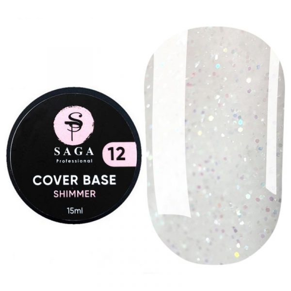 SAGA - База для гель-лаку Shimmer Base 15 мл № 12