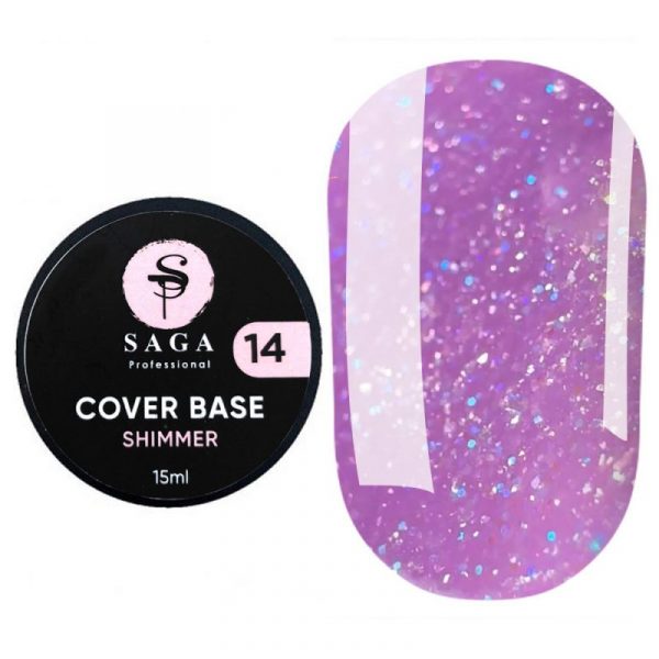 SAGA - База для гель-лаку Shimmer Base 15 мл № 14