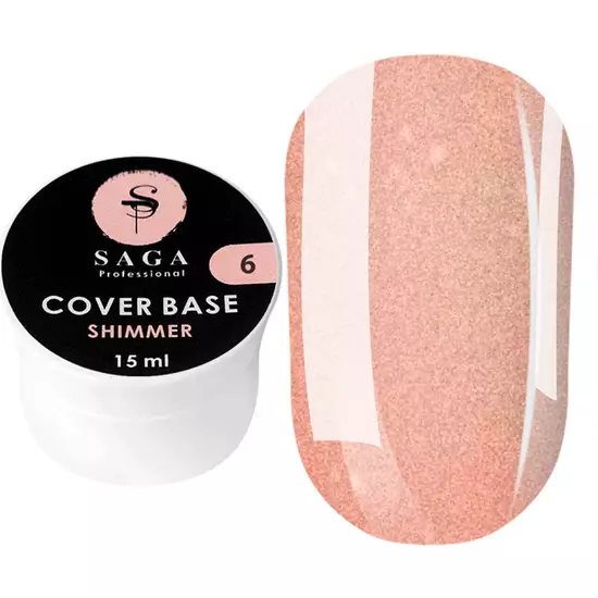SAGA - База для гель-лаку Shimmer Base 15 мл № 6