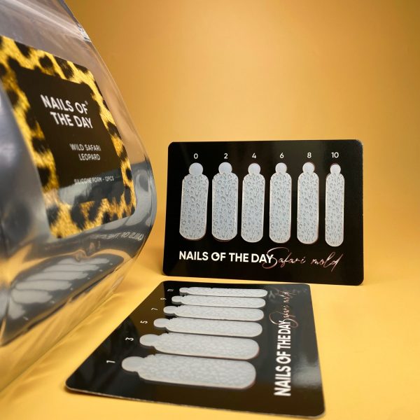 NAILSOFTHEDAY - Wild Safari Leopard, silicone form; 12pcs/packet — силіконові молди для верхніх форм/леопард (Type 18),12 шт в брендованому пакеті.