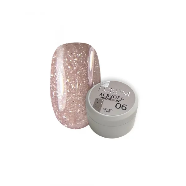Акригель LUKUM - NUDGE GLINT ACRYGEL 06, 15 ml