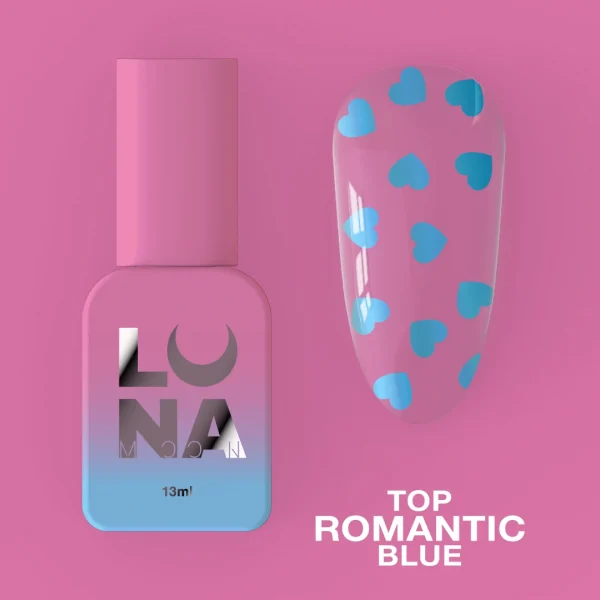 LUNA MOON - Топ для гель-лаку Top Romantic Blue 13ml