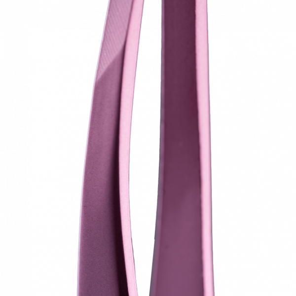 ZOLA - PROFESSIONAL BEVELED TWEEZERS FOR EYEBROWS LIGHT PINK - פינצטה משופעת לגבות ורוד בהיר - Image 2