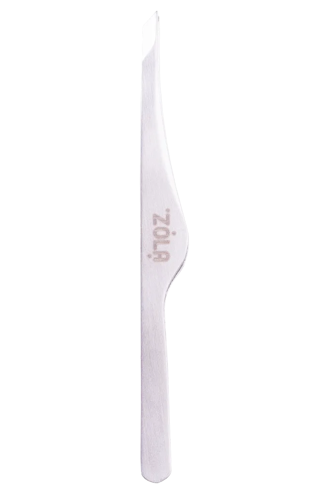 ZOLA - PROFESSIONAL BEVELED TWEEZERS FOR EYEBROWS SILVER - פינצטה משופעת לגבות כסף