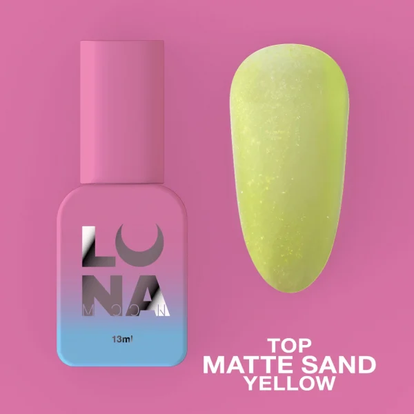 LUNA MOON - Матовий топ без липкого шару Top Matte Sand Yellow 13ml
