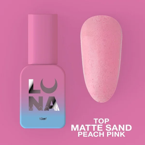 LUNA MOON - Матовий топ без липкого шару Top Matte Sand Peach Pink 13ml