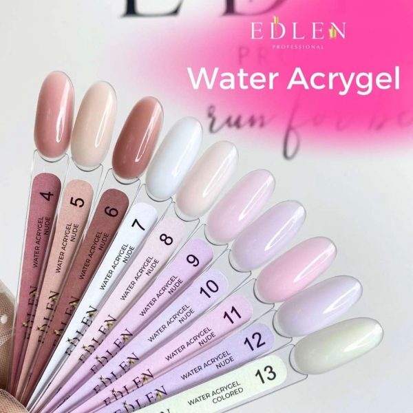 Акригель EDLEN - Water Acrygel Nude  No. 08-світло-персиковий 30 ml - Image 2