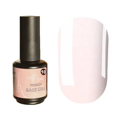 NAILAPEX - FRENCH BASE №10, CAMOUFLAGE BASE Glitter, 15ml - כאבר פרנץ' בייס גליטר 10