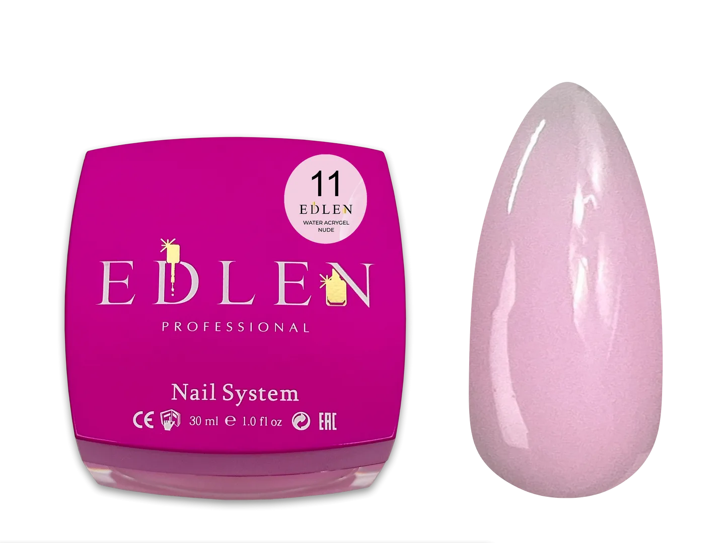 Акригель EDLEN - Water Acrygel Nude No. 11-рожевий 30 ml