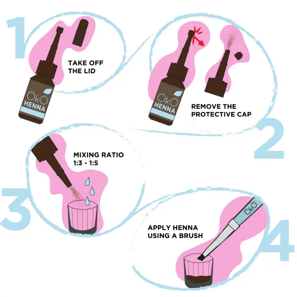 OKO - Set of henna for eyebrows Power Powder 7 color 5 g - סט צבעי חינה לגבות 7 יחידות 5 גרם - Image 3