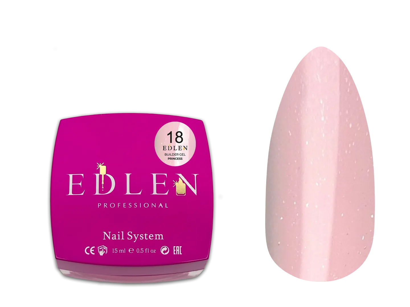 Моделюючий гель Builder Gel Princess Edlen №18-ніжний рожевий 15 ml