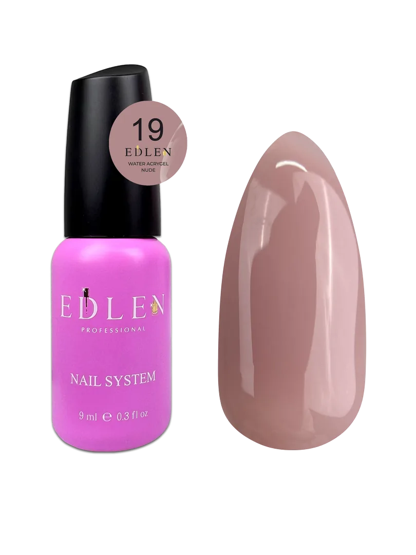 Акригель EDLEN - Water Acrygel Nude No.19-холодний бежевий 9 ml
