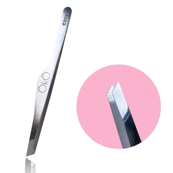 OKO - Tweezers 02 EASY TOUCH beveled (manual sharpening) - פינצטה 02 EASY TOUCH משופעת (חידוד ידני)