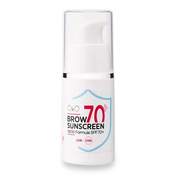 OKO - Sunscreen for eyebrows after permanent make-up Brow Sunscreen SPF 70+, 15 ml - קרם הגנה לגבות לאחר איפור קבוע 15 מל