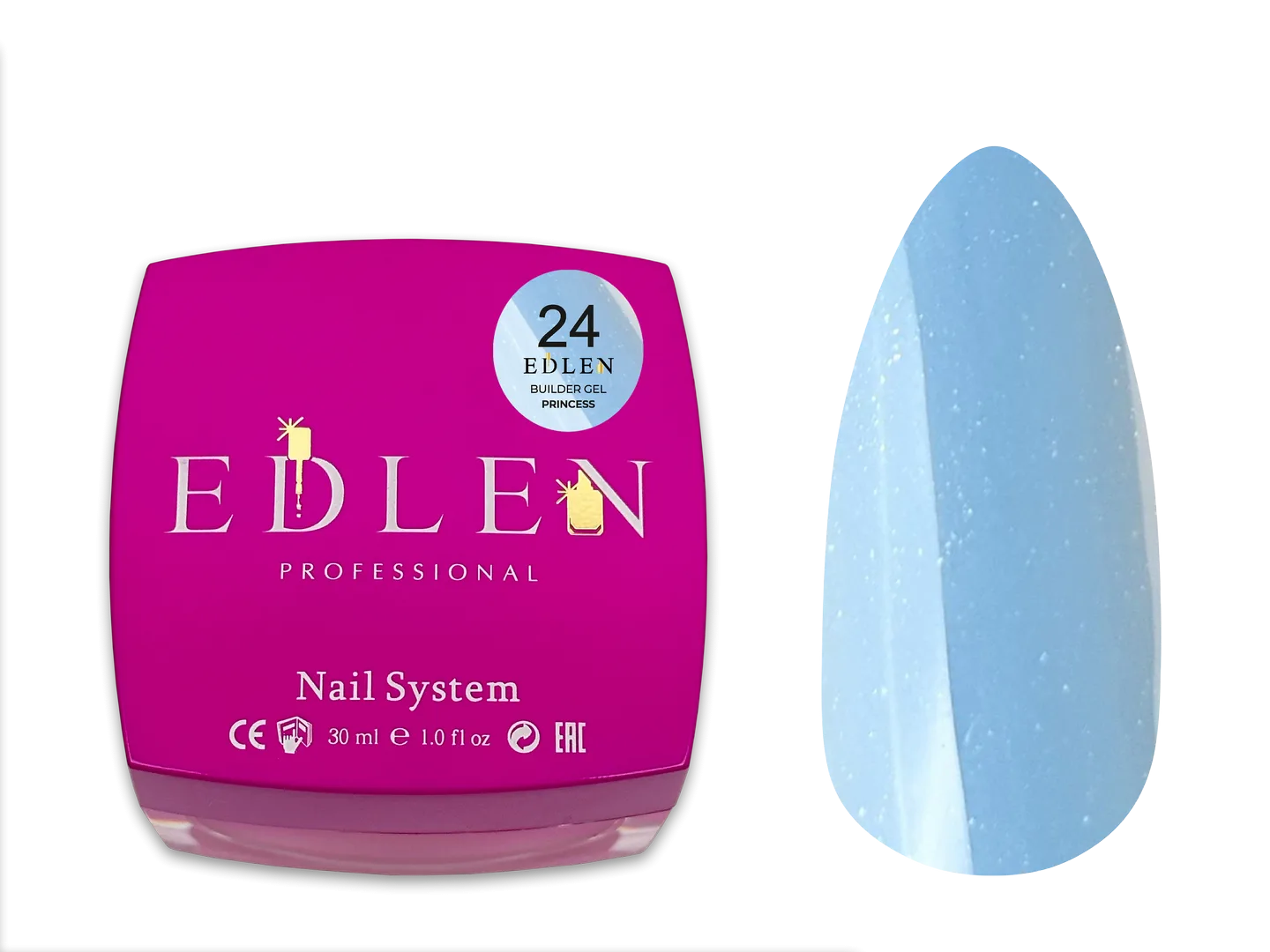 Моделюючий гель  Builder Gel Princess Edlen 30 ml. №24-ніжно-блакитний