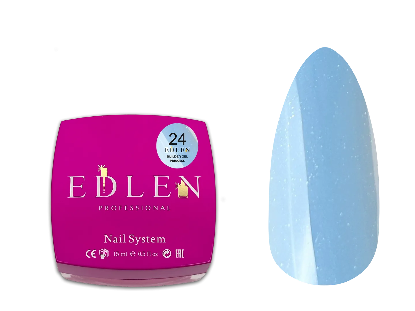 Моделюючий гель  Builder Gel Princess Edlen 15 ml. №24-ніжно-блакитний