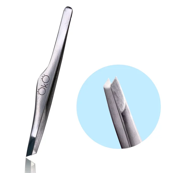 OKO - 01 Beveled tweezers (hand sharpened) - פינצטה משופעת (מושחזת ביד)