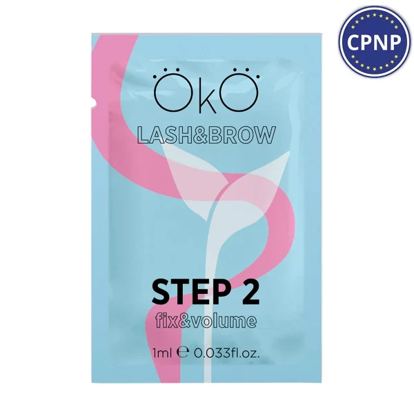 OKO - Means for laminating eyelashes and eyebrows STEP 2 FIX & VOLUME, 1 ml - למינציה לריסים גבות שלב 2 תיקון ונפח 1 מל