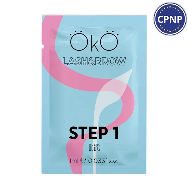 OKO - Means for laminating eyelashes and eyebrows STEP 1 LIFT, 1 ml - למינציה לריסים גבות שלב 1 הרמה 1 מל
