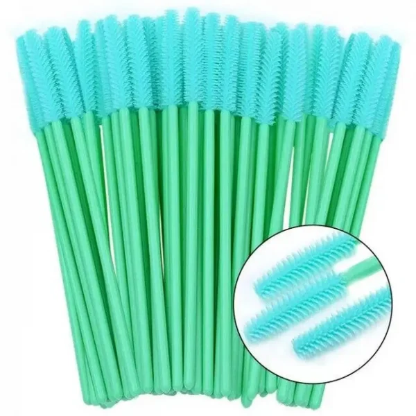 SILICONE BRUSH FOR EYEBROWS AND EYELASHES, STRAIGHT 50 PCS. (RANDOM COLOR)