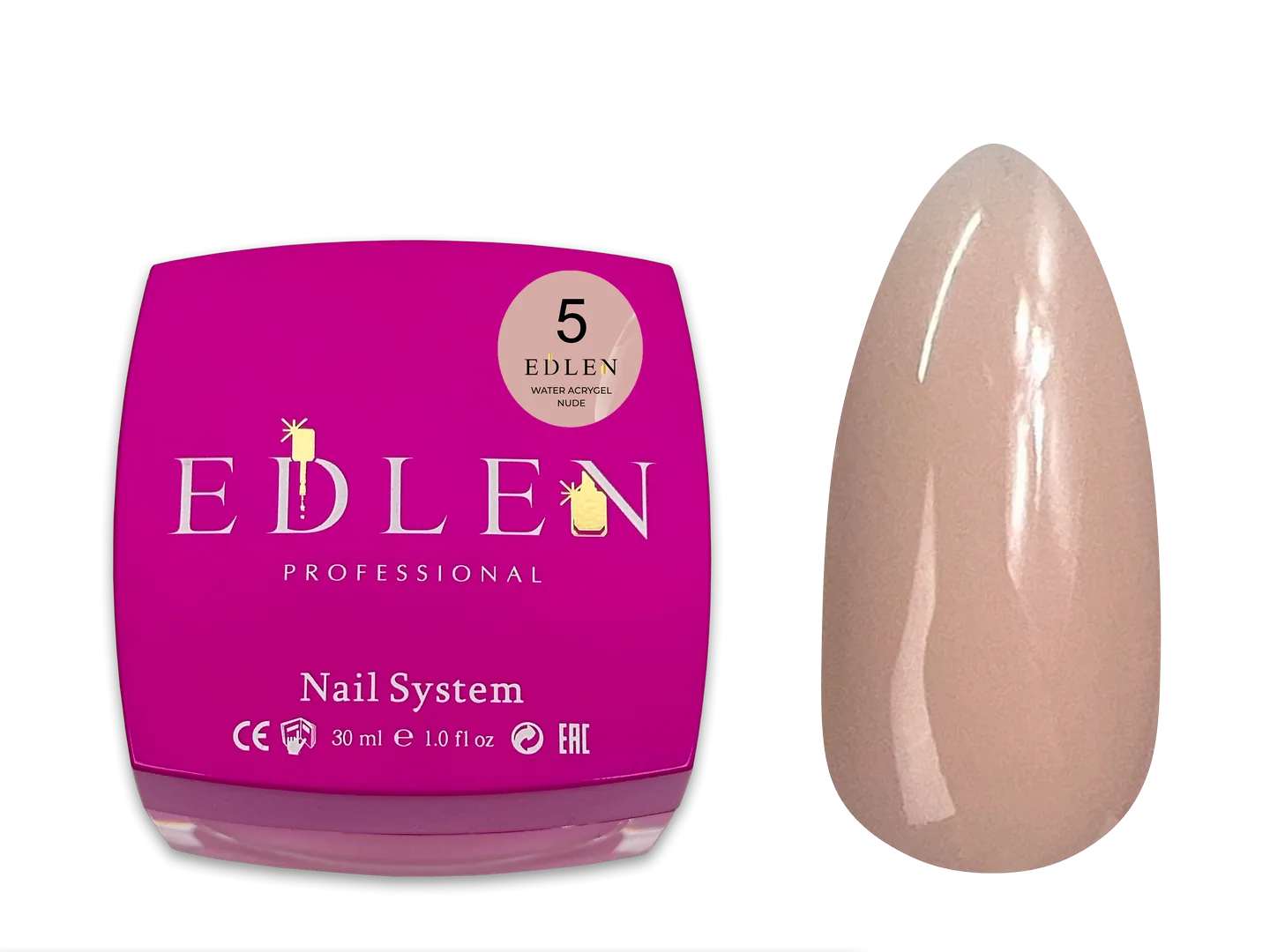 Акригель EDLEN - Water Acrygel Nude  No. 05-світлий бежевий 30 ml