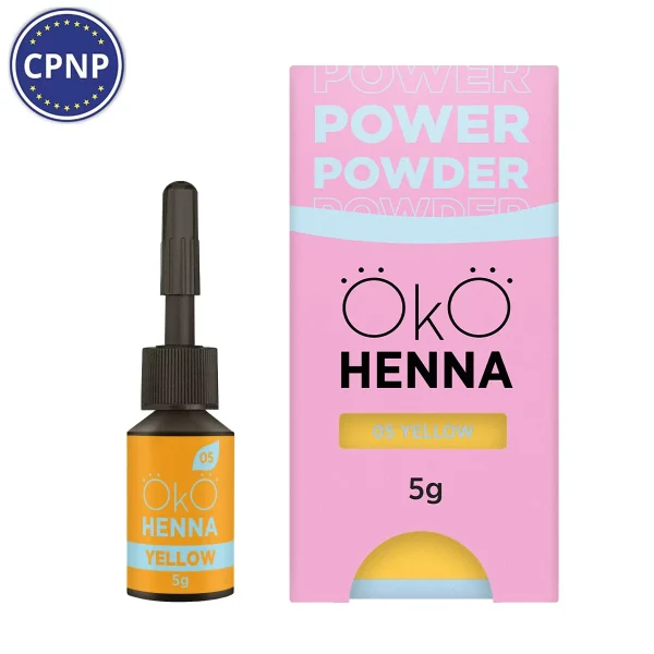 OKO - Henna for eyebrows Power Powder, 05 Yellow, 5 g - צבע חינה לגבות 5 גרם, צהוב - מס, 05