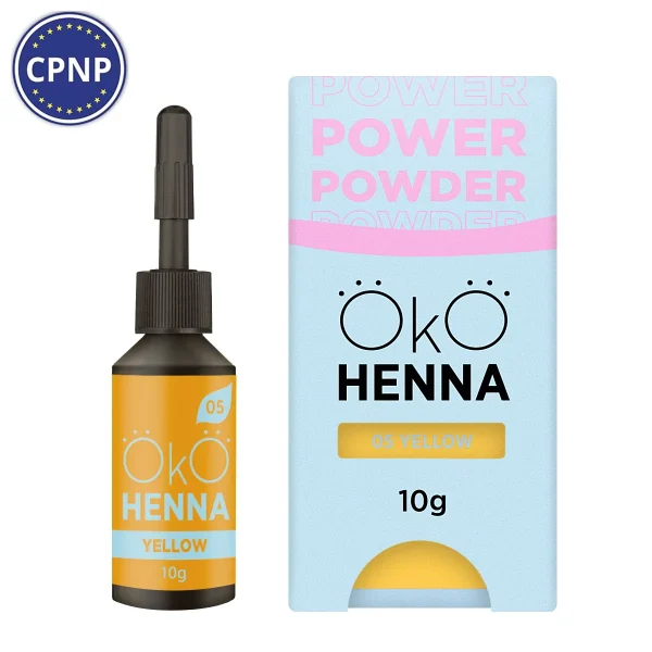 OKO - Henna for eyebrows Power Powder, 05 Yellow, 10 g - צבע חינה לגבות 10 גרם, צהוב - מס, 05