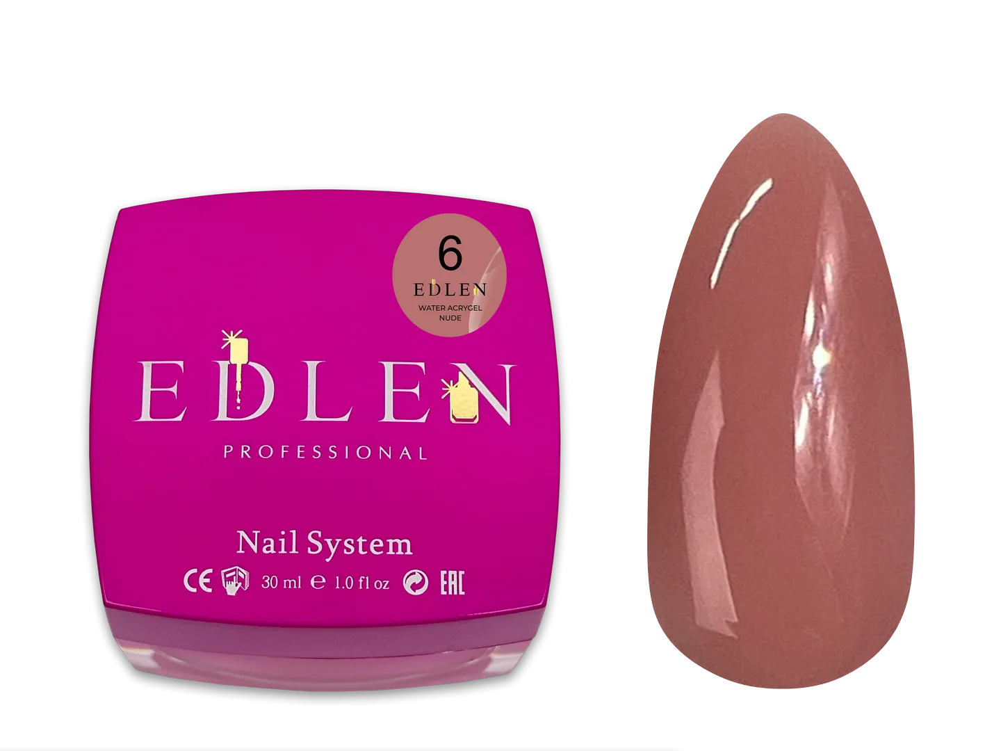 Акригель EDLEN - Water Acrygel Nude No. 06-нюдовий  30 ml