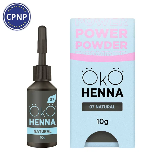 OKO - Henna for eyebrows Power Powder, 07 Natural, 10 g - צבע חינה לגבות 10 גרם, טבעי - מס, 07