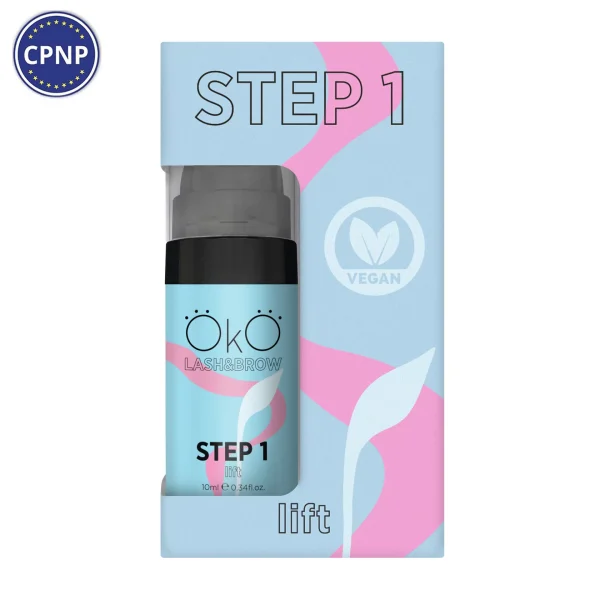 OKO - Means for laminating eyelashes and eyebrows STEP 1 LIFT, 10 ml - למינציה לריסים גבות שלב 1 הרמה 10 מל