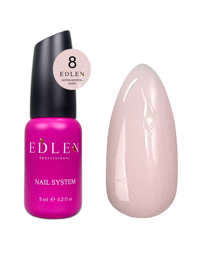 Акригель EDLEN - Water Acrygel Nude No. 08-світло-персиковий 9 ml