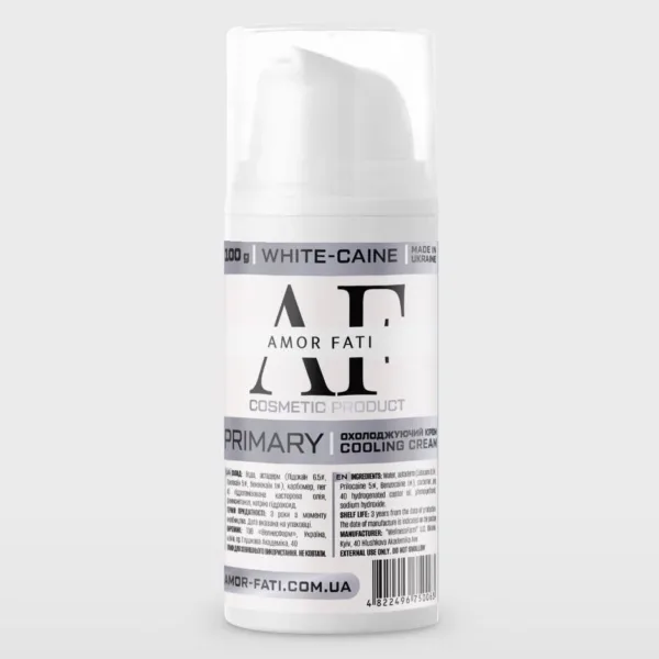 AMOR-FATI - Primary anesthesia WHITE-CAINE 12.5% ​​- anesthetic cream 100 gr - קרם הרדמה ראשוני לבן 12.5% 100 גרם