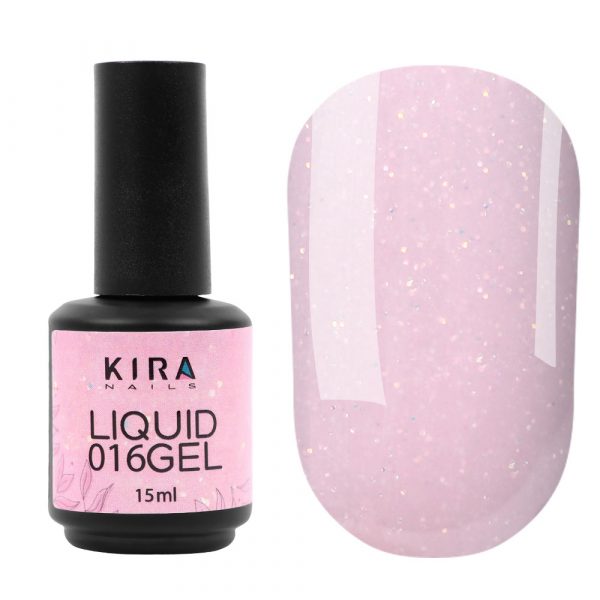 Kira Nails Liquid Gel 016, 15 ml - ג'ל לבנייה נוזלי בבקבוק 15 מל - מס, 016