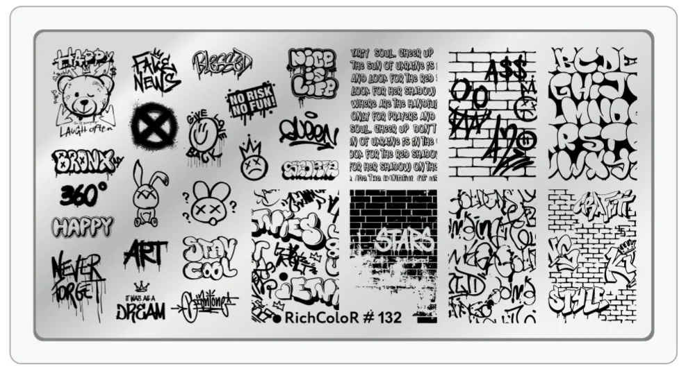 Stamping Nail Art Plate RichColor 132