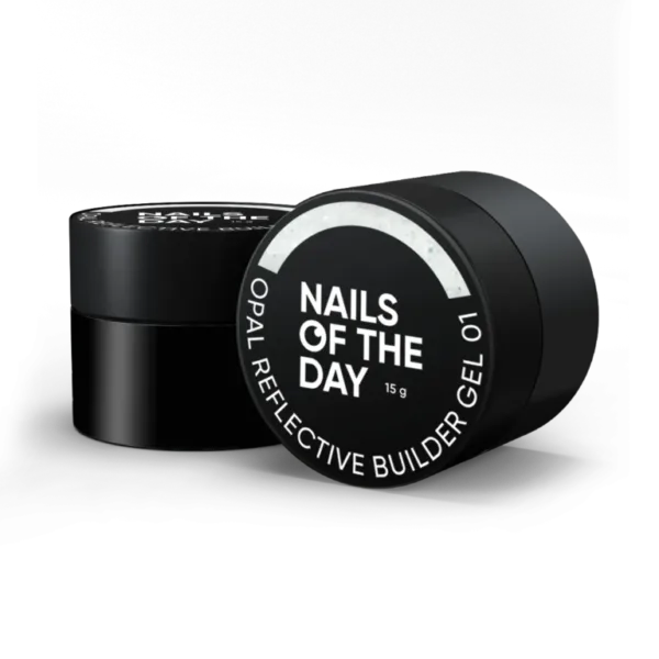 NAILSOFTHEDAY - Opal Reflective builder gel 15 g, 01 будівельний гель з опаловим блиском та світловідбиваючими частинами