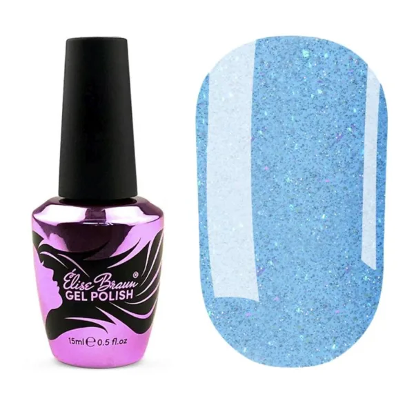 Elise braun - Liquid poly gel no. 10  blue with sparkles. 15 ml - 010 - 'ג'ל בנייה פוליג'ל נוזלי בבקבוק 15 מל מס