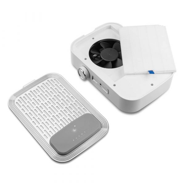 BUCOS - Hood Bucos Cyclone V3-W WHITE with HERA filter and 100W battery for manicure - שואב אבק למניקור CYCLONE V3-W לבן - Image 2