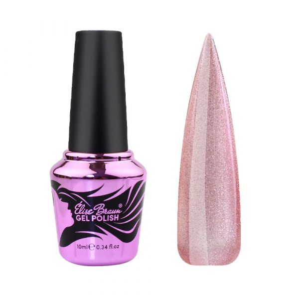 Elise Braun - Gel polish Korean Cat 02 beige-pink 10 ml - לק ג'ל עין החתול קוריאנית 10 מל צבע ורוד בז' - מס, 02