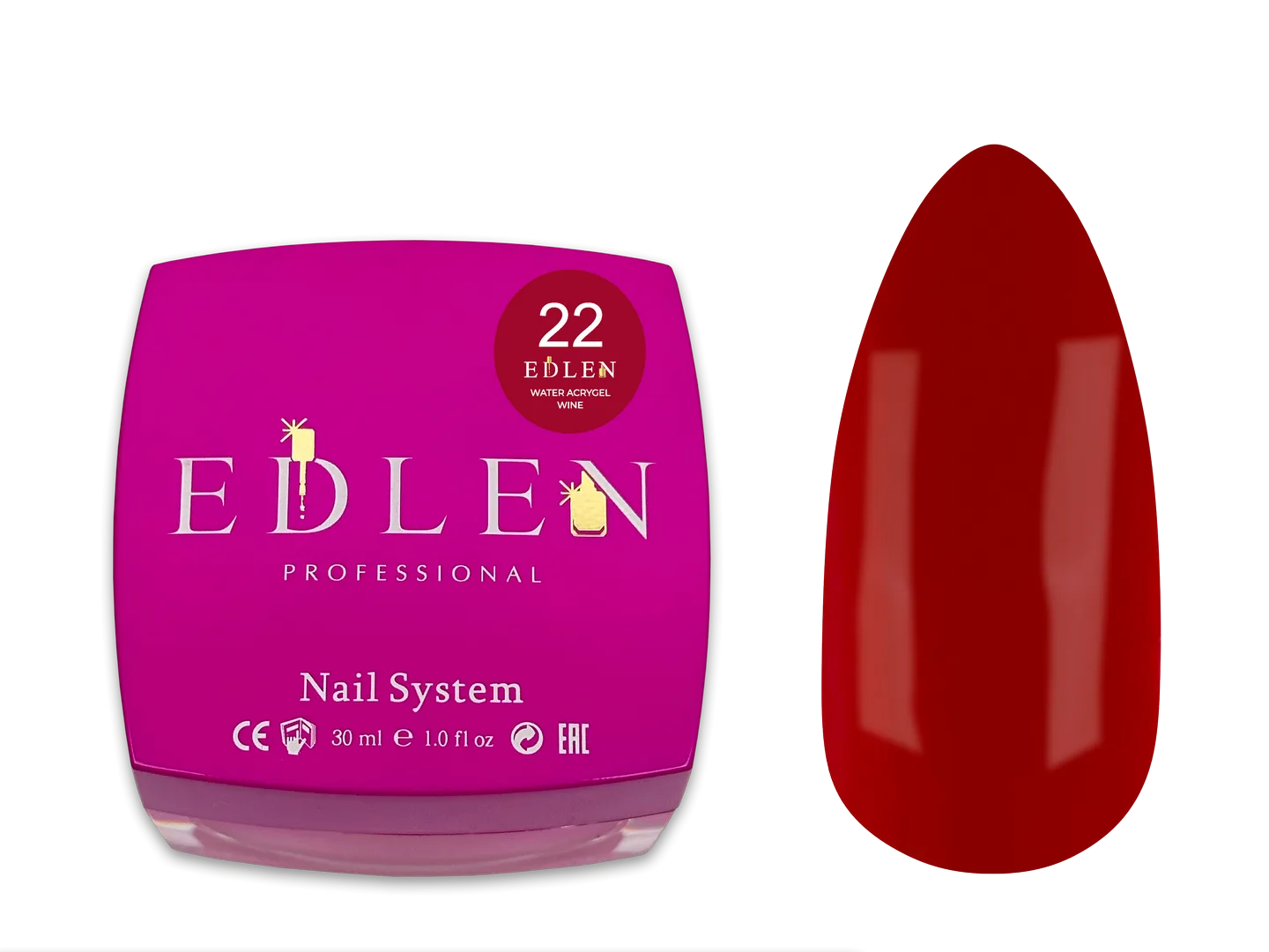 Акригель EDLEN - Water Acrygel Wine  30 ml. No. 22