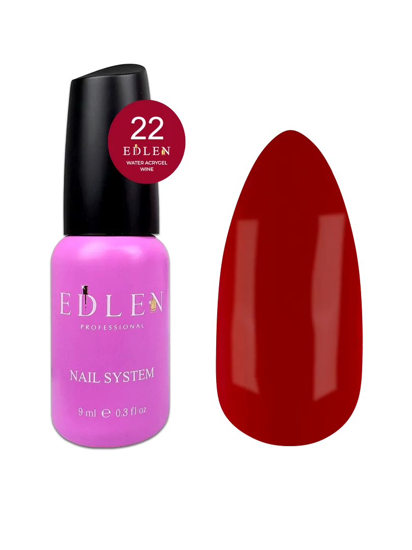 Акригель EDLEN - Water Acrygel Wine  9 ml. No. 22
