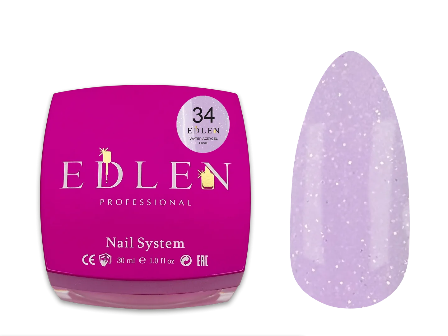 Акригель Edlen - Water Acrygel Opal 30 ml. No. 34