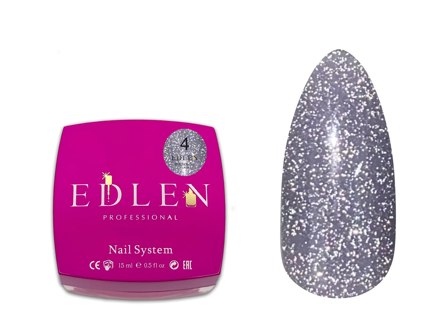Моделюючий гель Edlen - Builder Gel Flash 15ml. No. 4