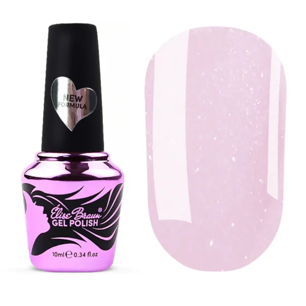 Elise Braun -  Cover Base New Formula No, 04 10 ml, Pink With shimmers  - כאבר בייס 10 מל צבע ורוד שימר - מס' 04
